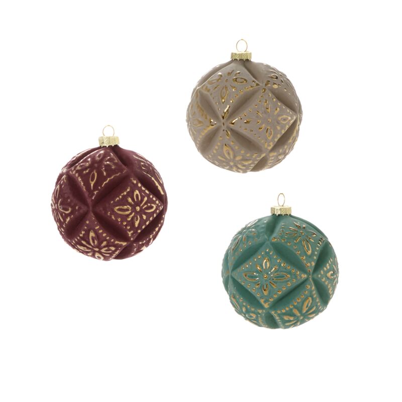 Embossed Velvet Ornament 4&quot; (Mauve)