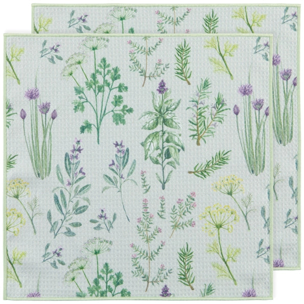 Fresh Herbs Recycled Microfiber Dishcloth Set