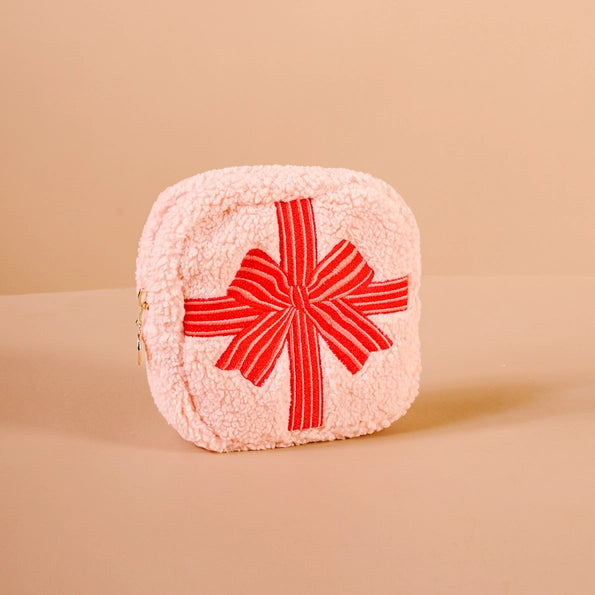 Holiday Gift Bow Teddy Pouch
