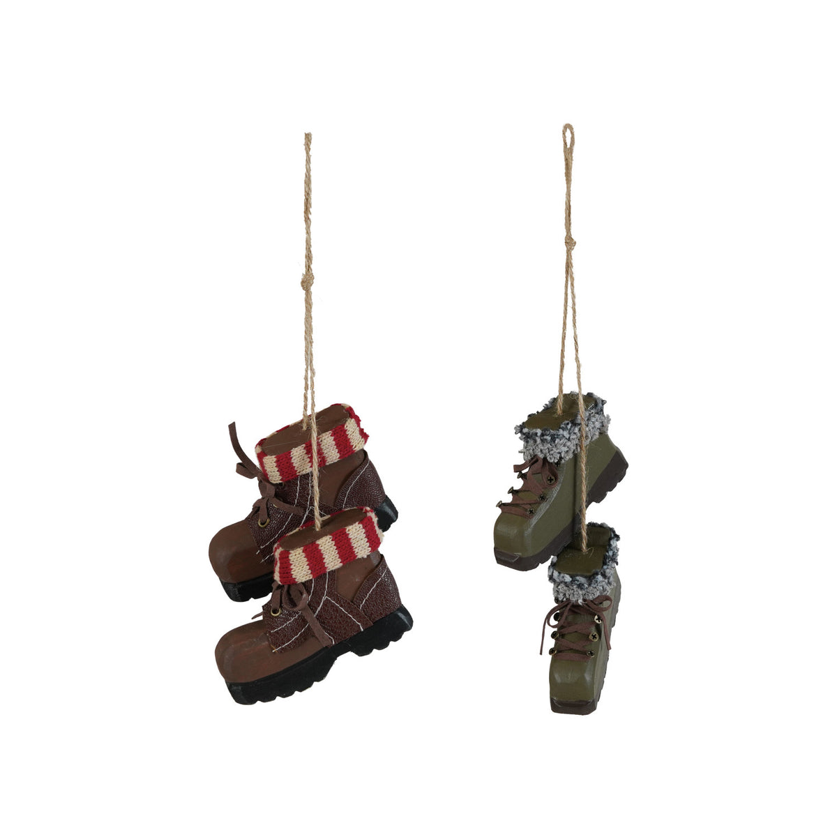 Wood Hiking Boots Ornament