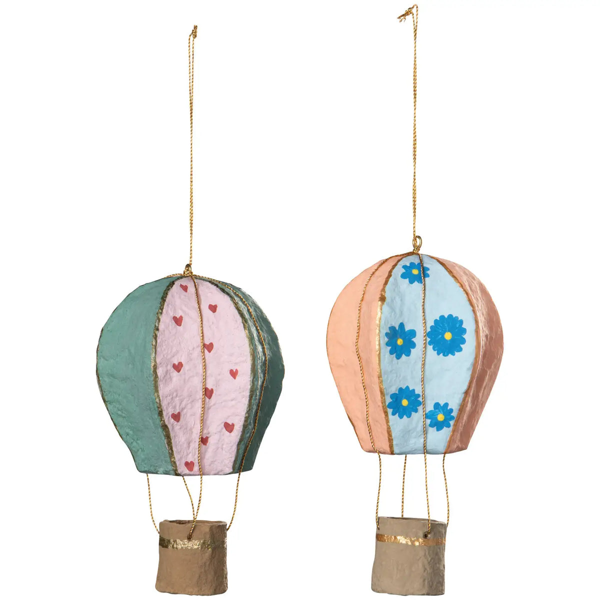 Hot Air Balloon Mache Christmas Tree Ornaments