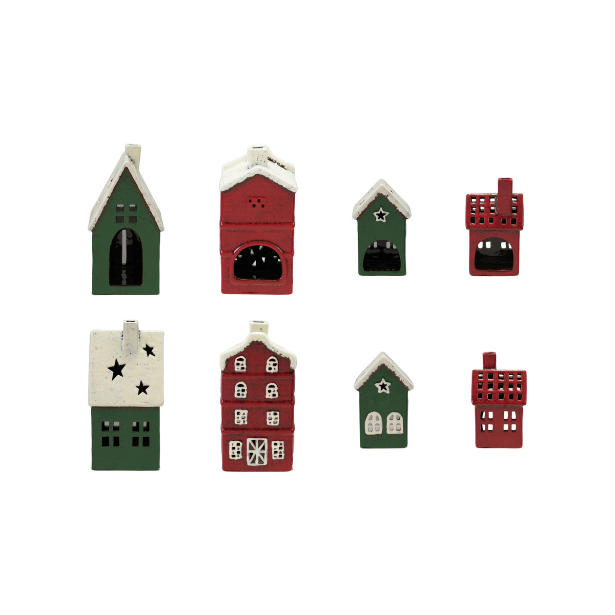 Hand Painted Ceramic House Tealight Holders