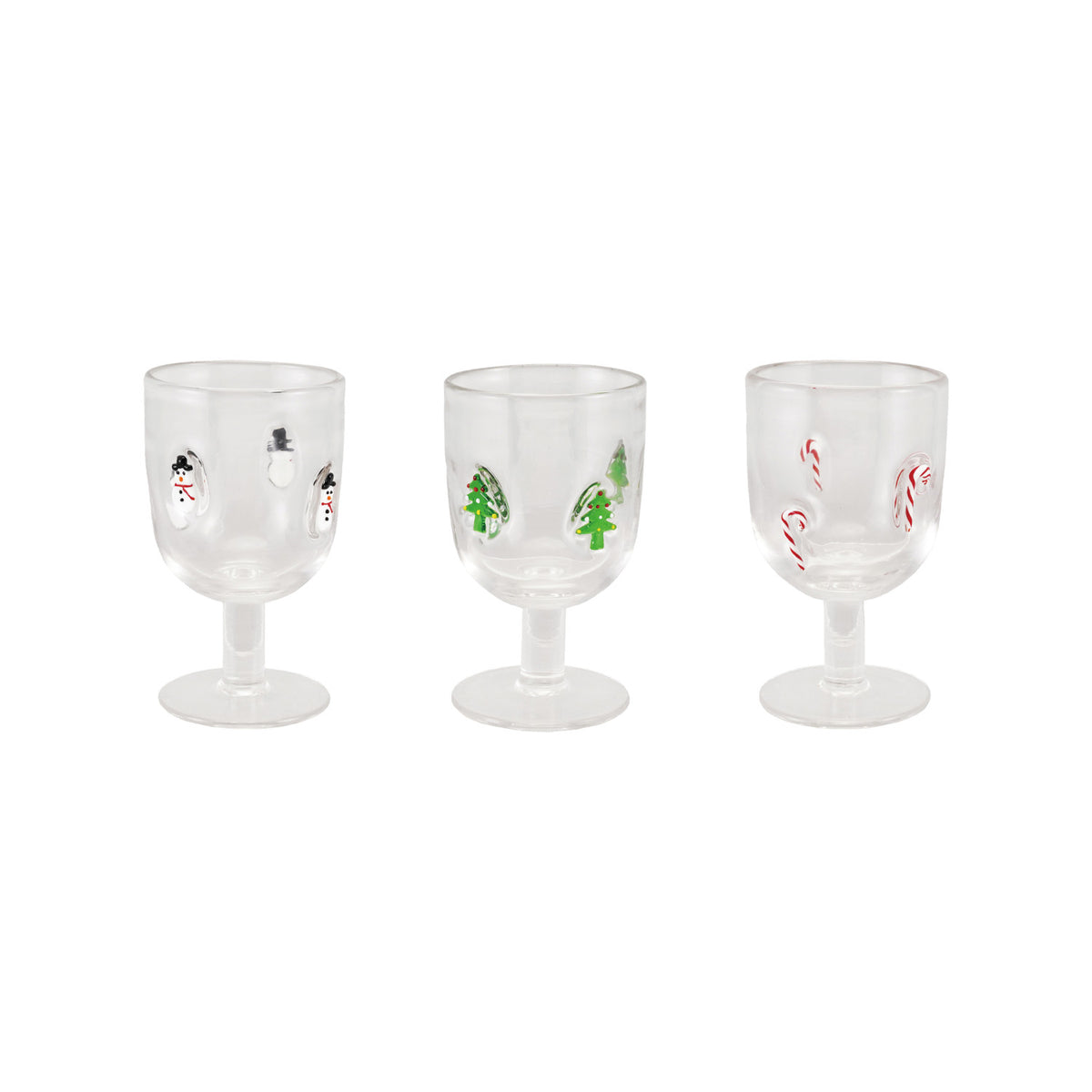 10 oz. Stemmed Wine Glass with Embedded Holiday Icons