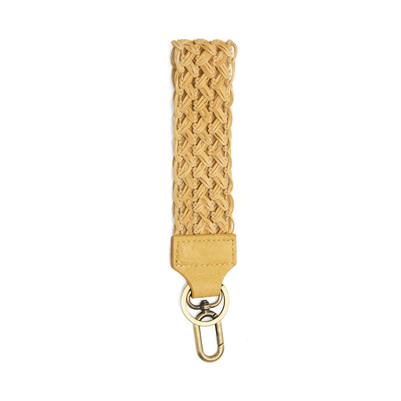 1.5" Open Weave Faux Leather Wristlet Keychain