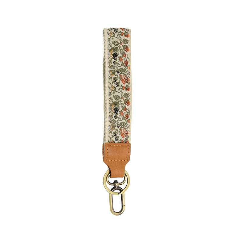 1.2&quot; Autumnal Floral Vines Wristlet Keychain