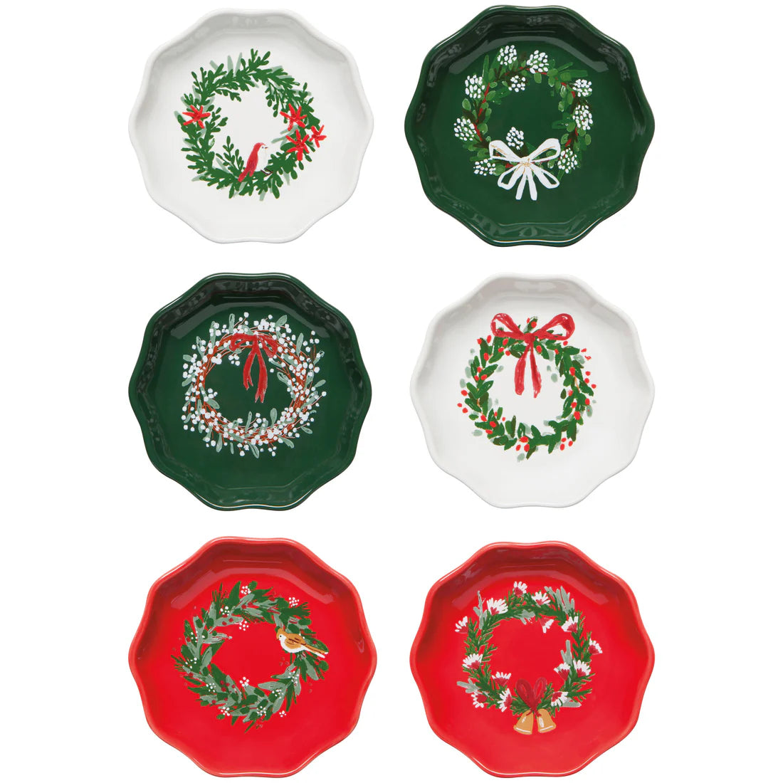 Wreaths Shaped Christmas Pinch Bowls