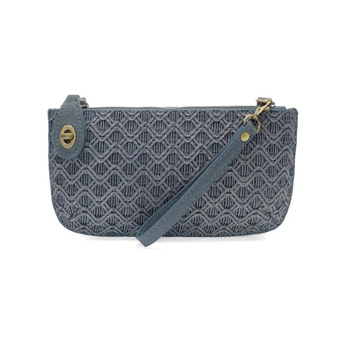 Lattice Woven Mini Crossbody Wristlet Clutch