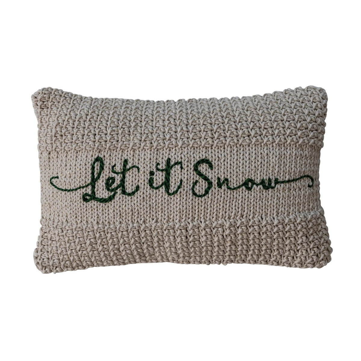 "Let it Snow" Macrame Lumbar Pillow