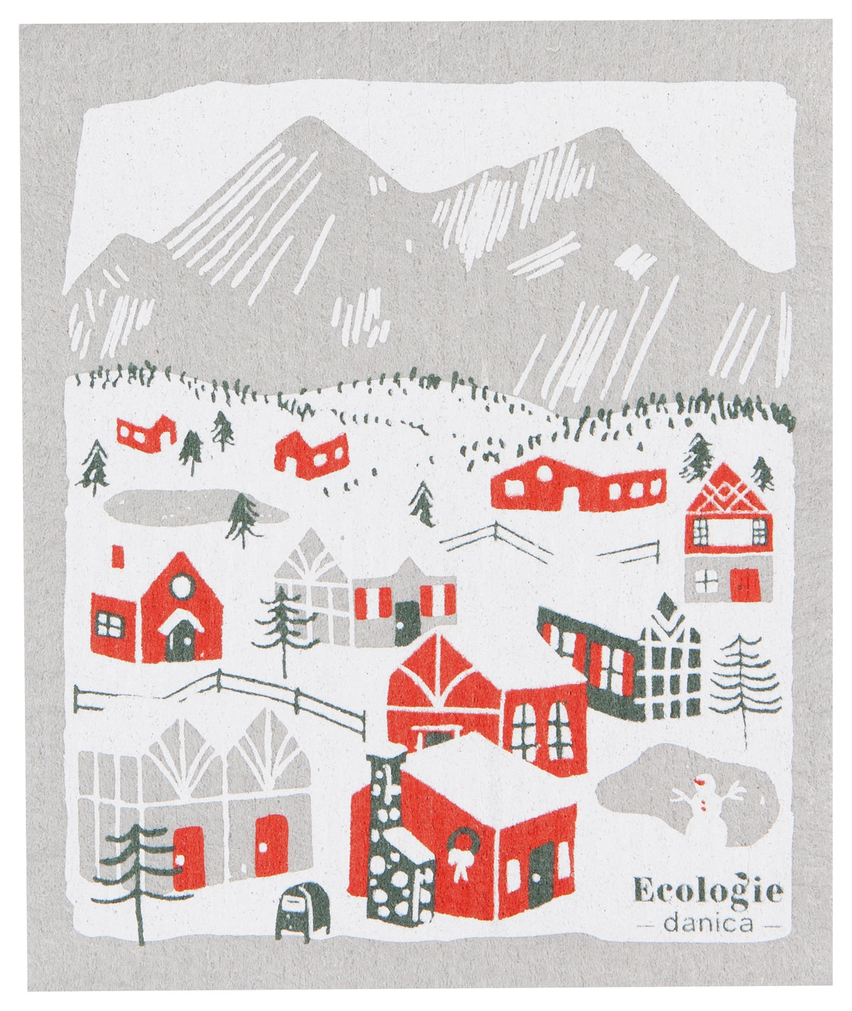 Snowy Village Swedish Dish Cloth