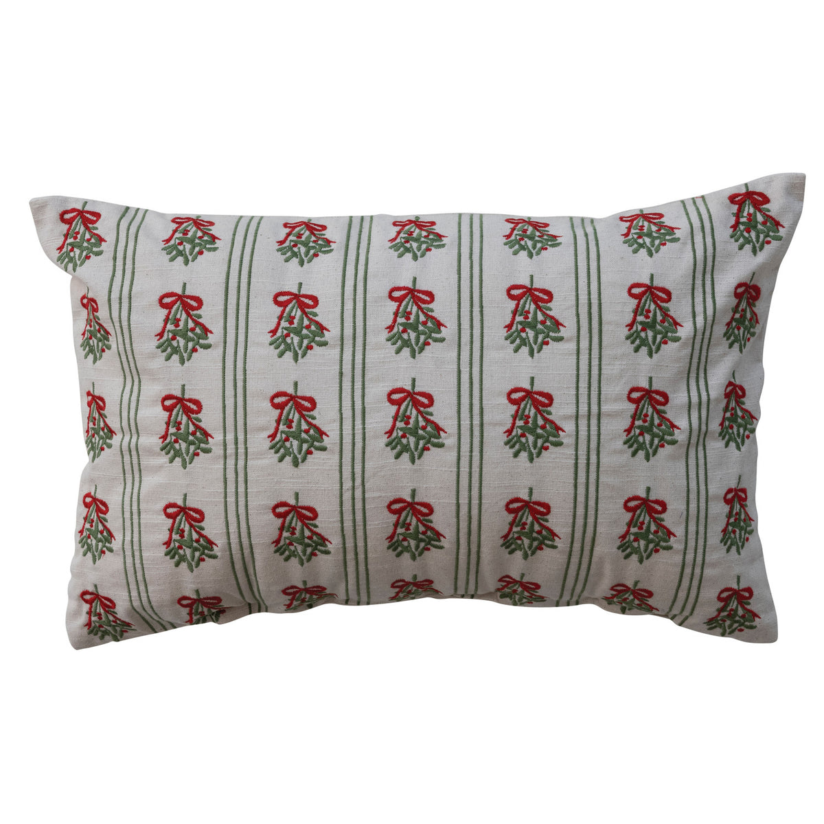 Mistletoe Pattern Cotton Lumbar Pillow