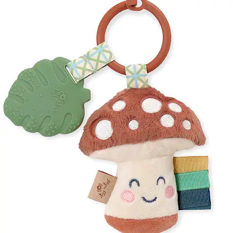 Itzy Pal Plush + Teether Mushroom