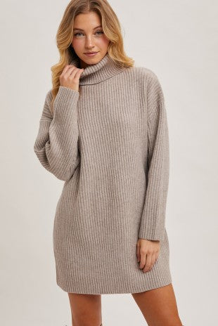 Turtleneck Knit Sweater Dress