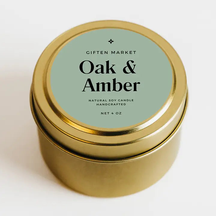 4oz Gold Travel Tin Candle