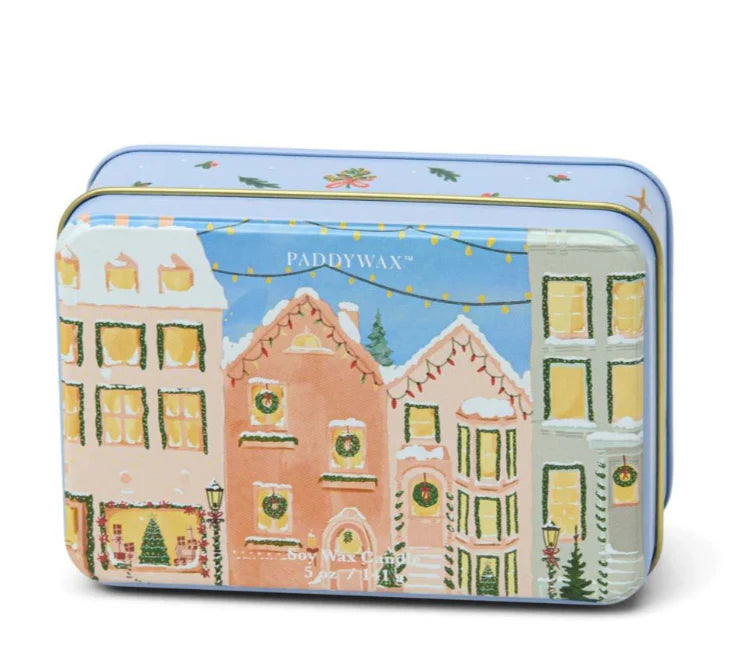 Holiday Tin Candle-Christmas Village