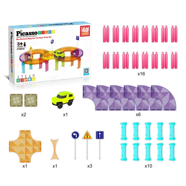 Travel Size Magnetic Tile Rack Track Set