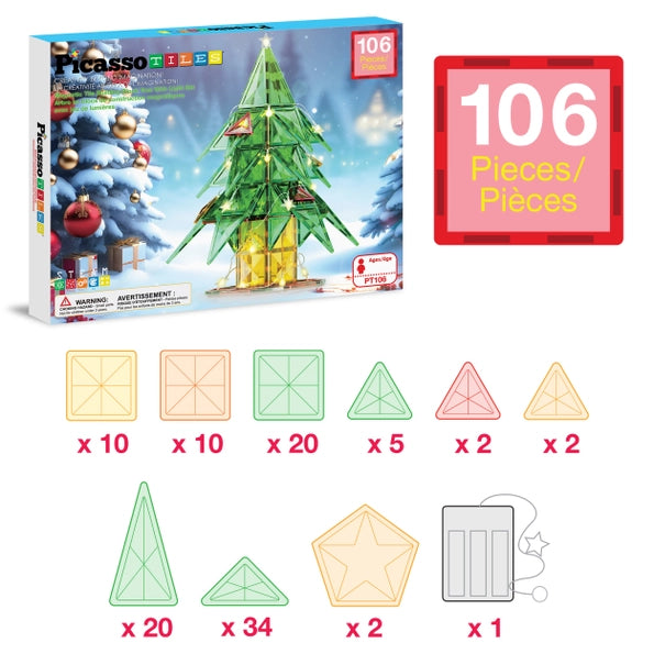 Holiday Tree Magnetic Tile Building Set