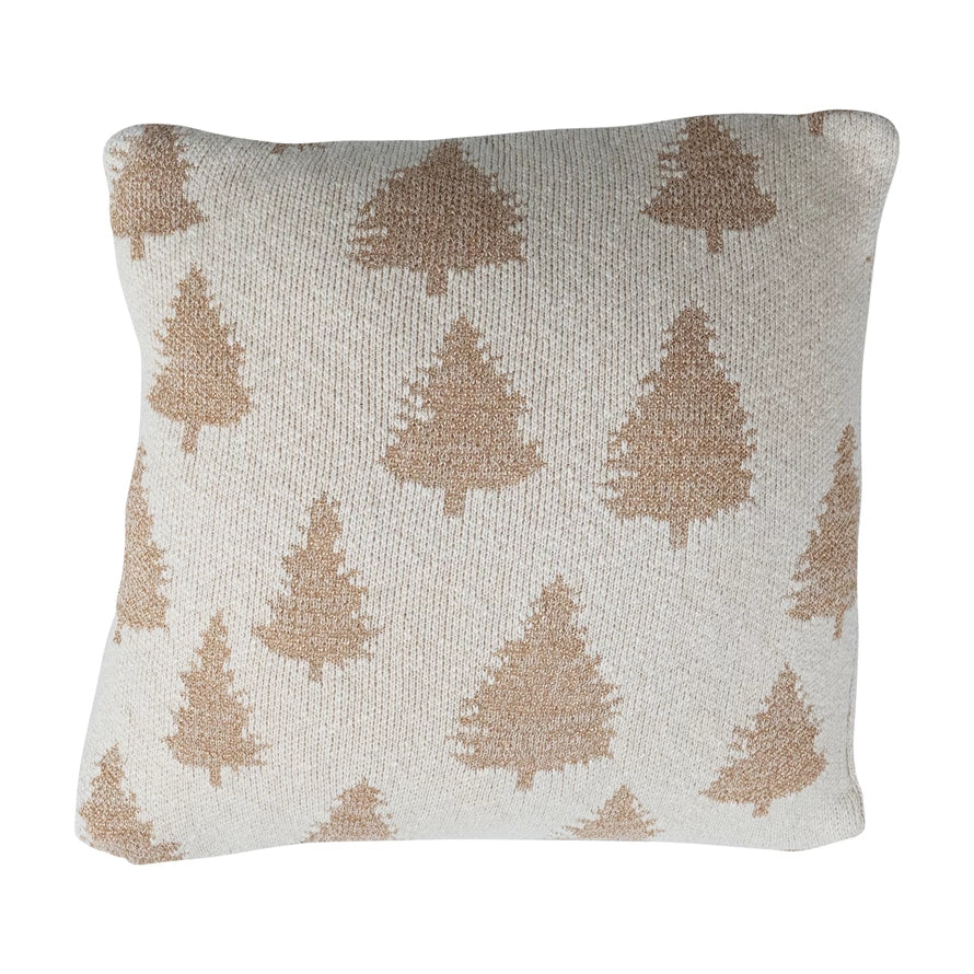20&quot; Pillow with Metallic Gold Trees