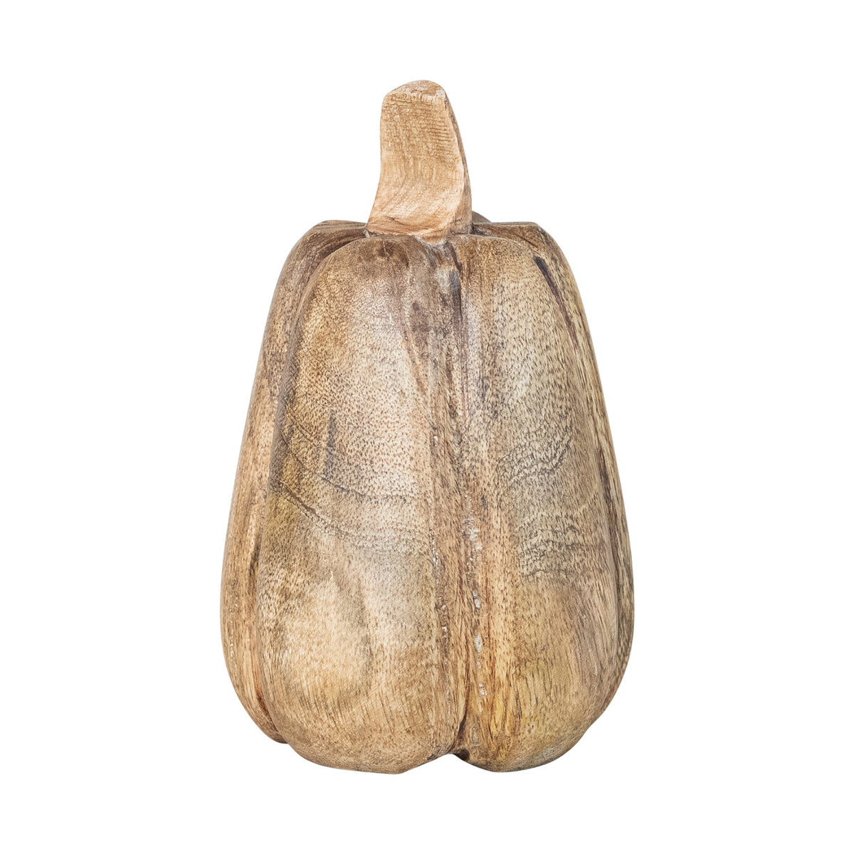 3-1/2" Round x 5-3/4"H Carved Mango Wood Pumpkin