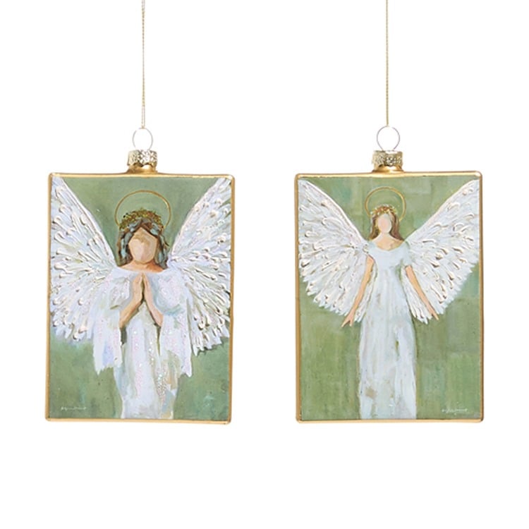 5" Guardian Angel Rectangle Ornament