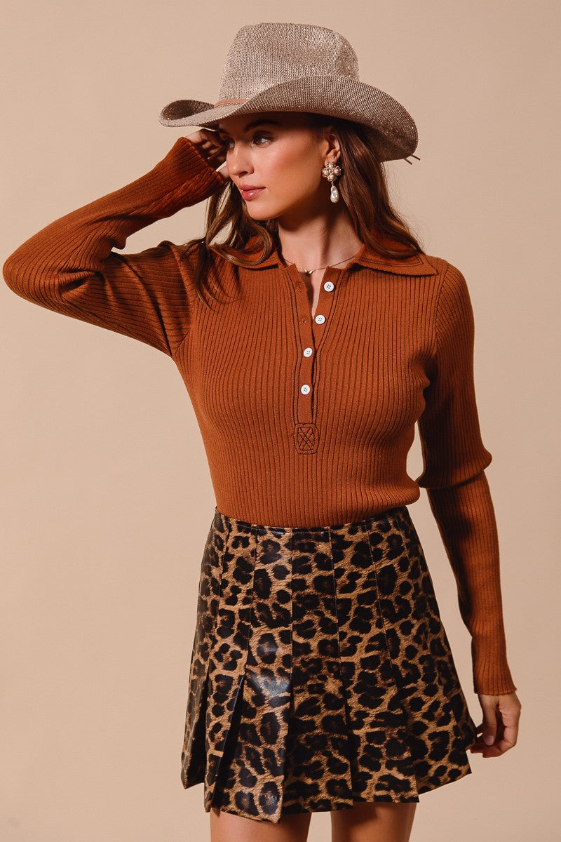 Everyday Rib Top w/ Contrast Stitching