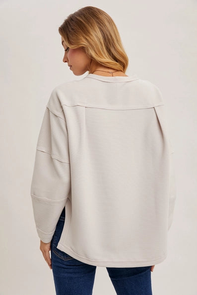 Oversized Side Slit Sweatshirt