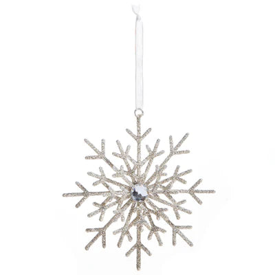 5" Glittered Snowflake Ornament