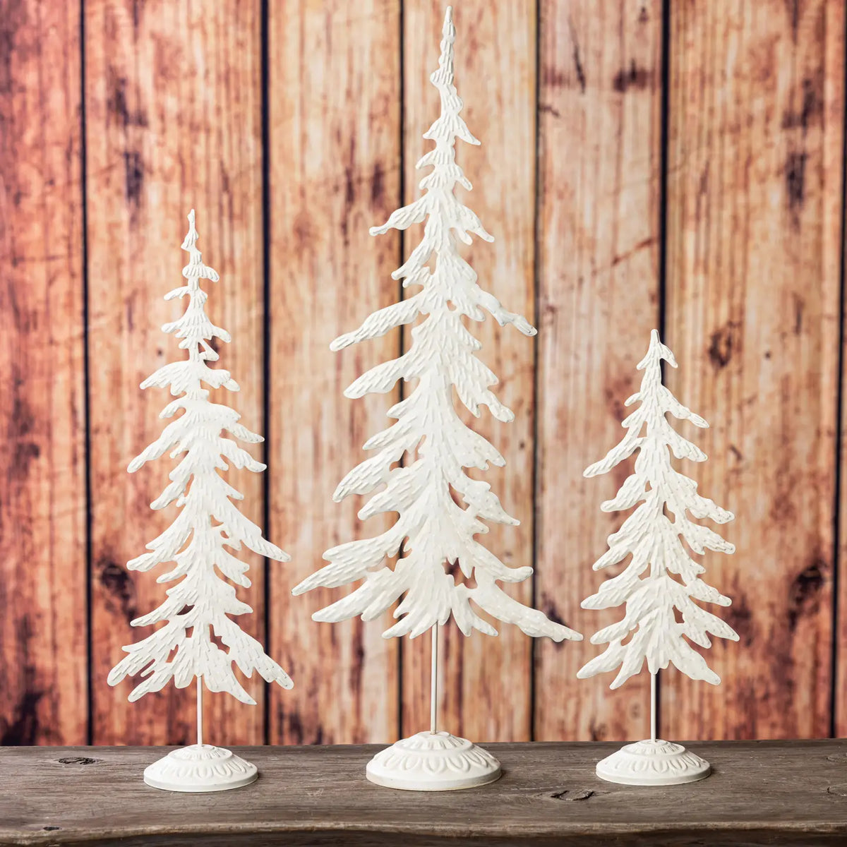 Metal Rustic Snowy Tree (Small)