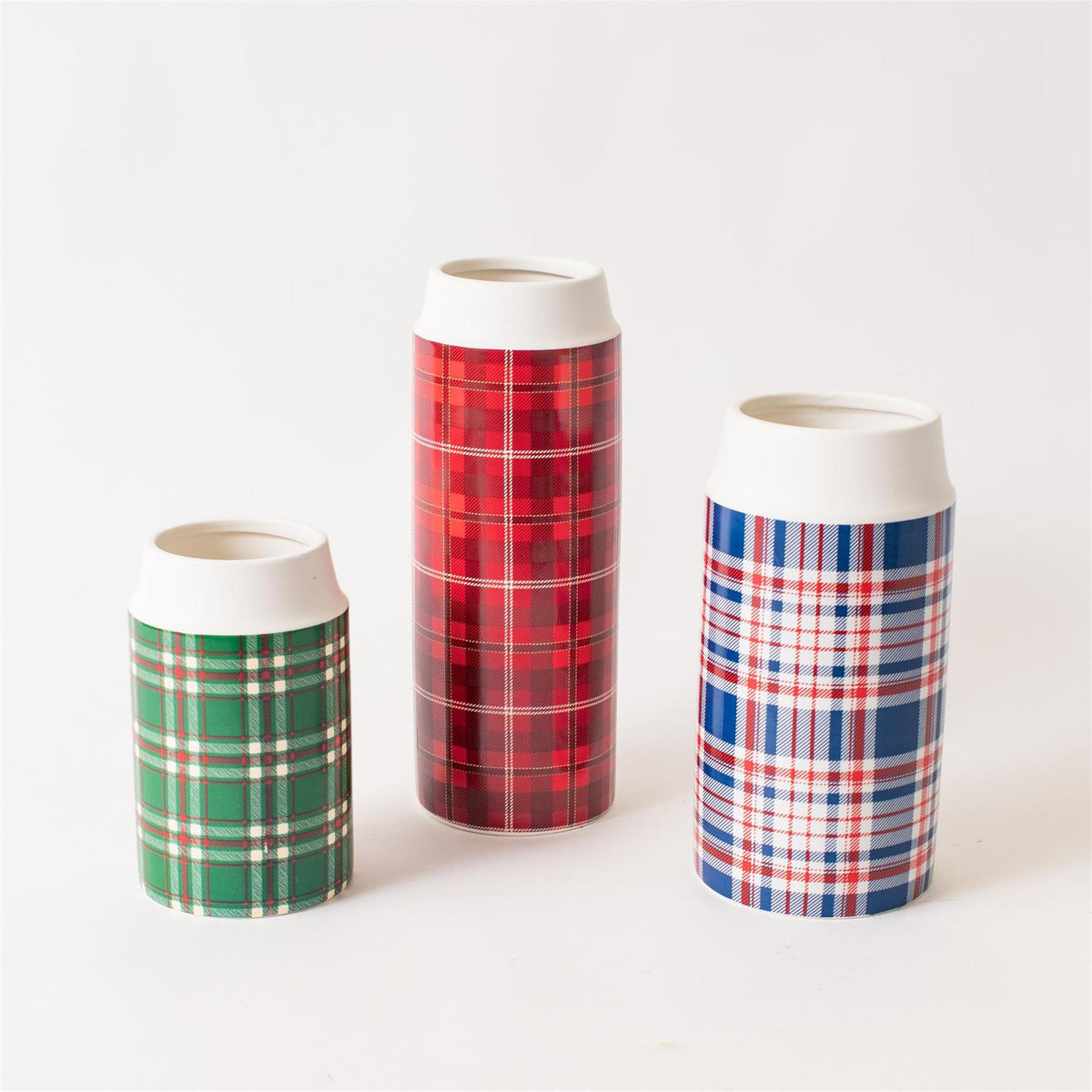 Thermos Inspired Plaid Vases