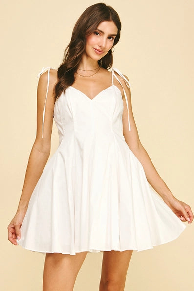 Tie Shoulder Straps Mini Dress