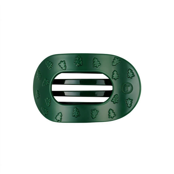 O Christmas Tree Medium Flat Round Hair Clip