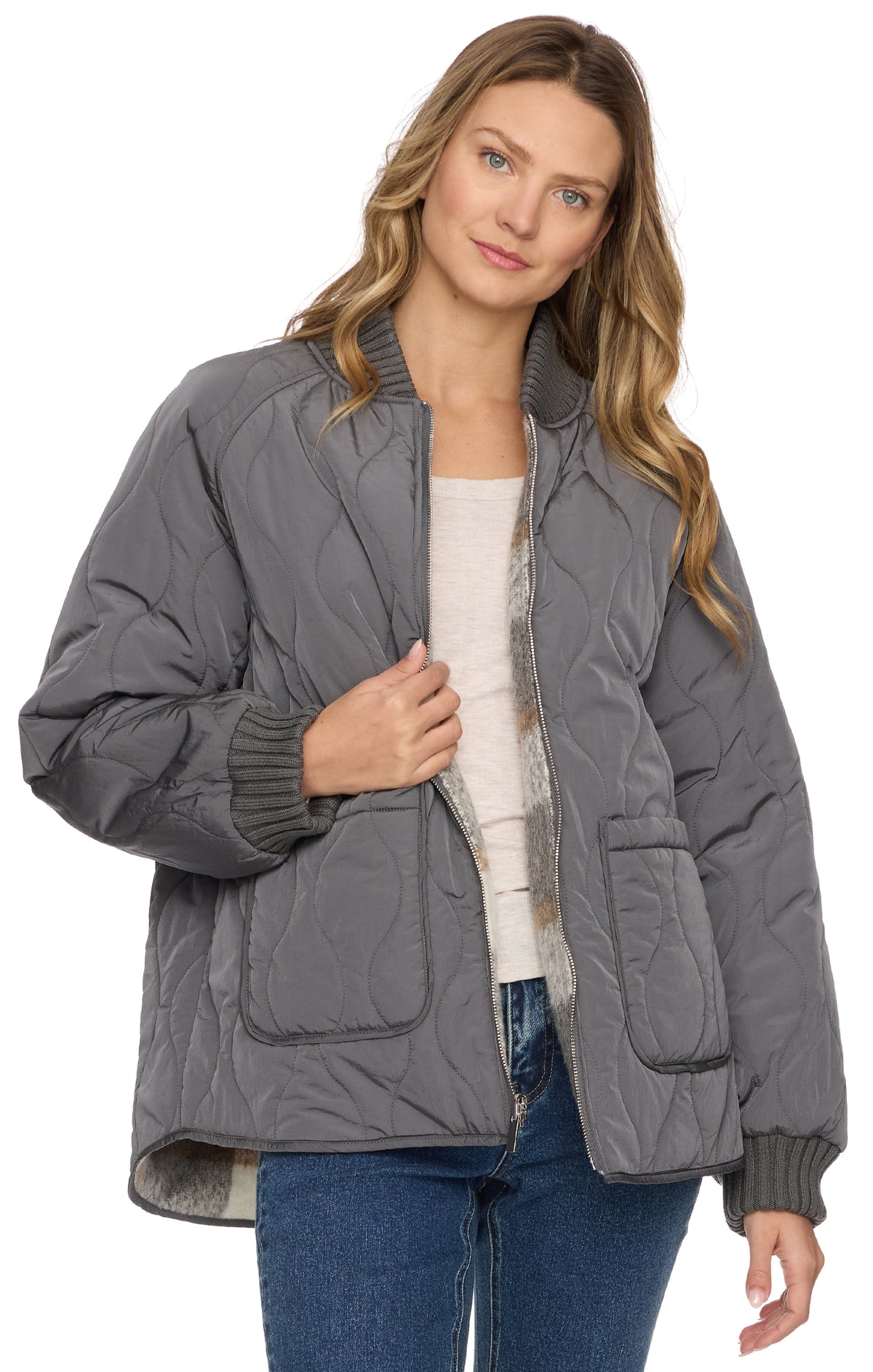 Anniston Reversible Quilted Bomber Jacket