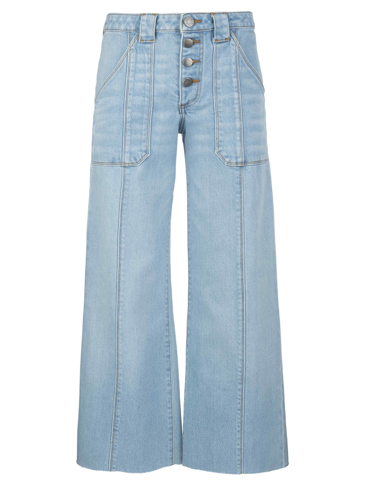 Meg High Rise Wide Leg w/Patch Pocket and Raw Hem