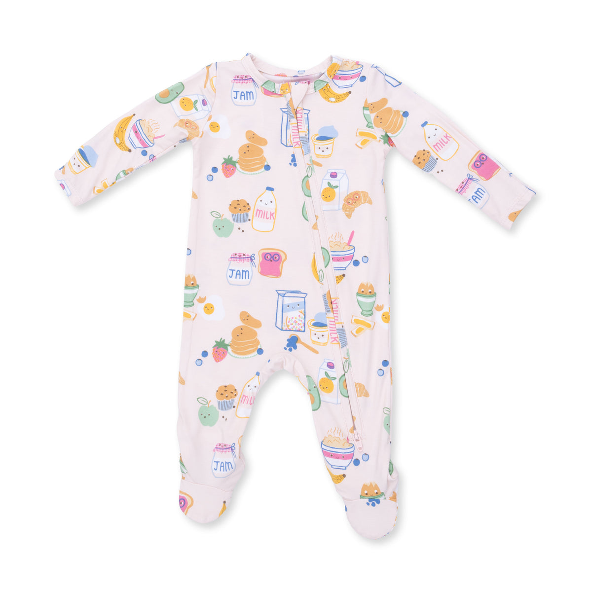 Breakfast Club Pink 2 Way Zipper Footie