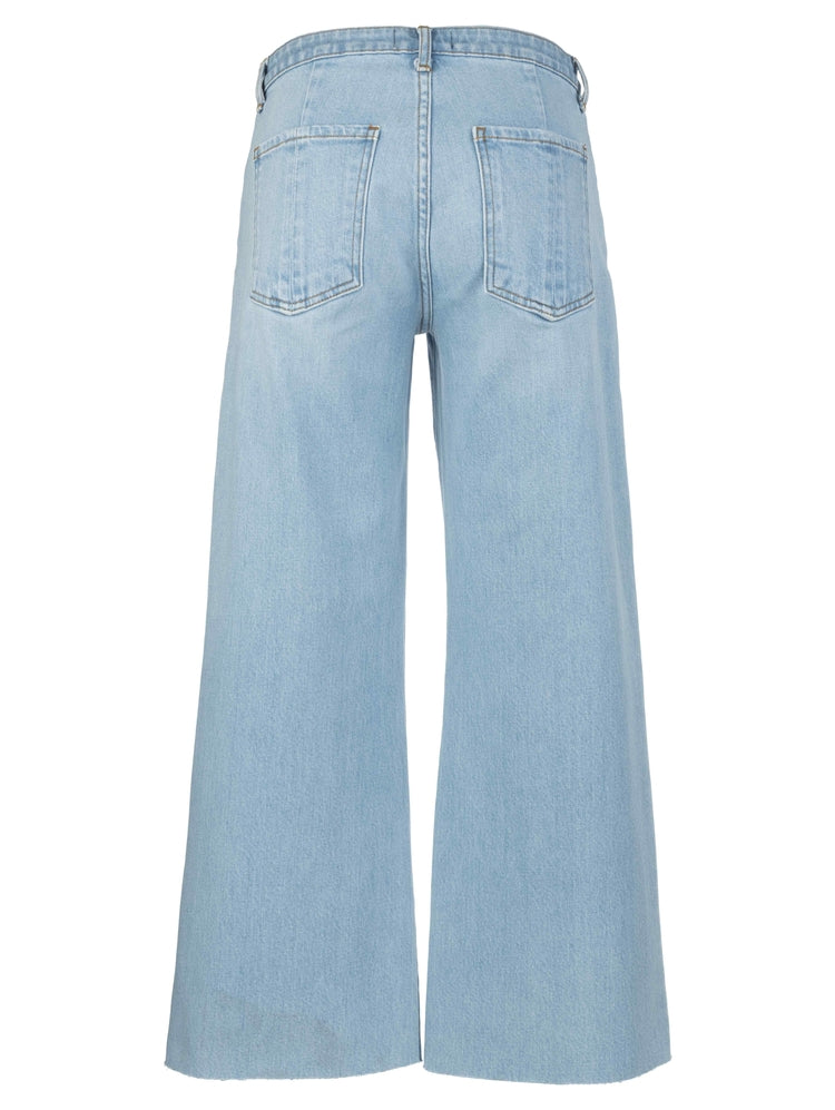 Meg High Rise Wide Leg w/Patch Pocket and Raw Hem