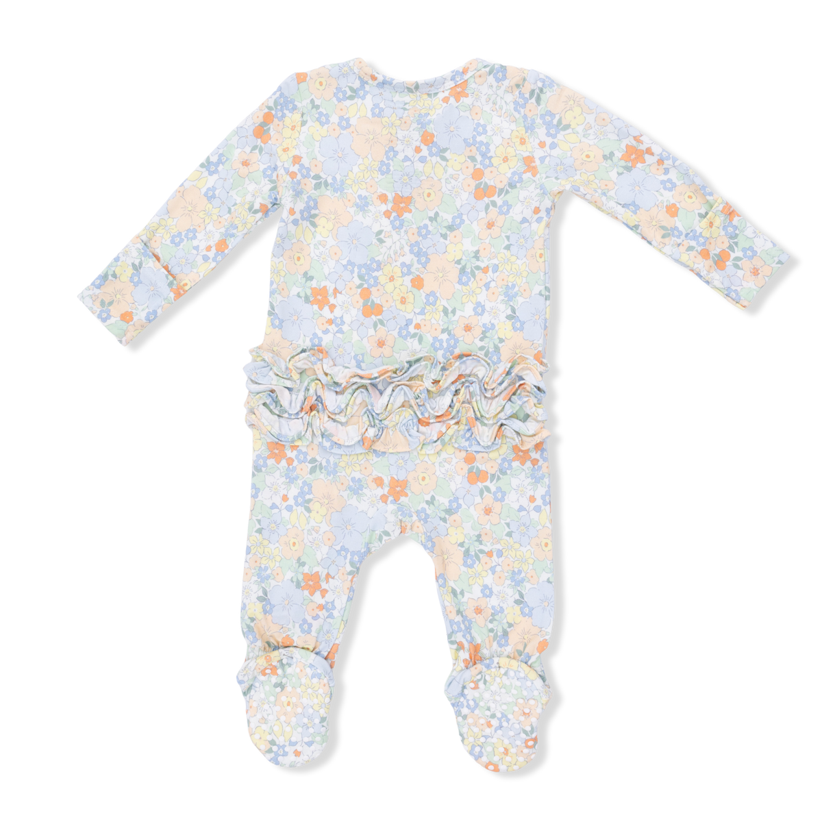 Georgia Floral 2 Way Ruffle Back Zipper Footie