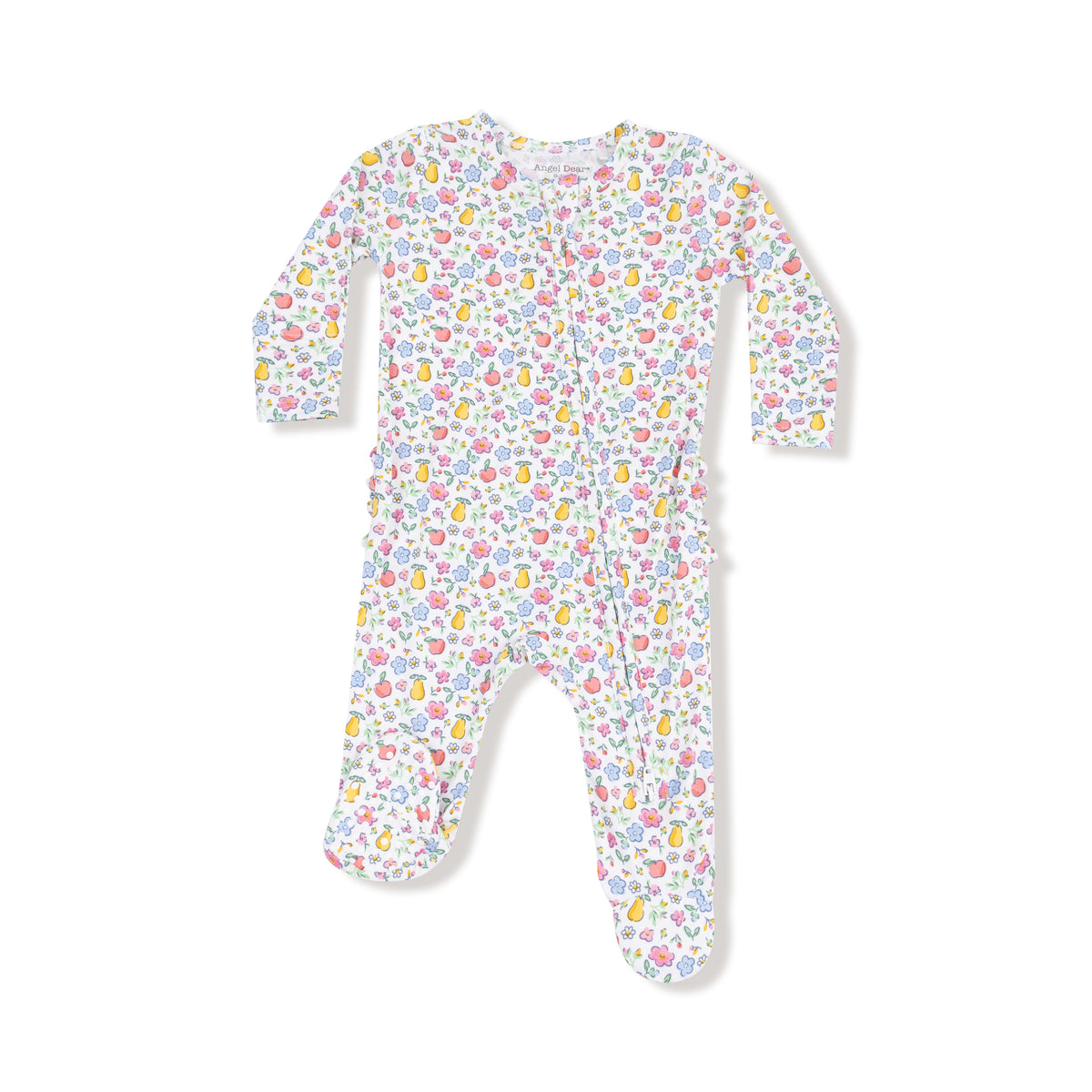 Fall Fruit Floral-2 Way Zipper Ruffle Back Footie