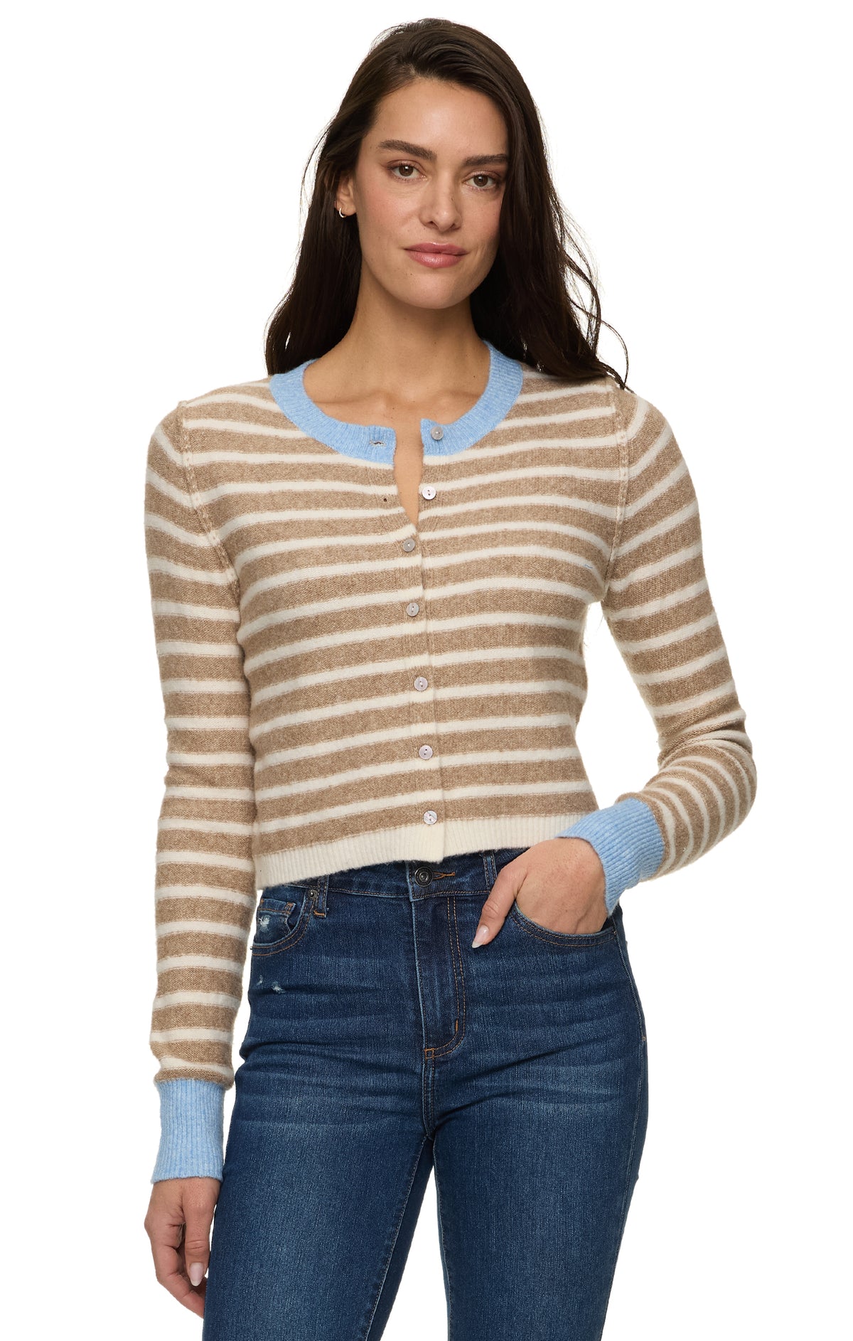 Marietta Contrast Stripe Cardigan
