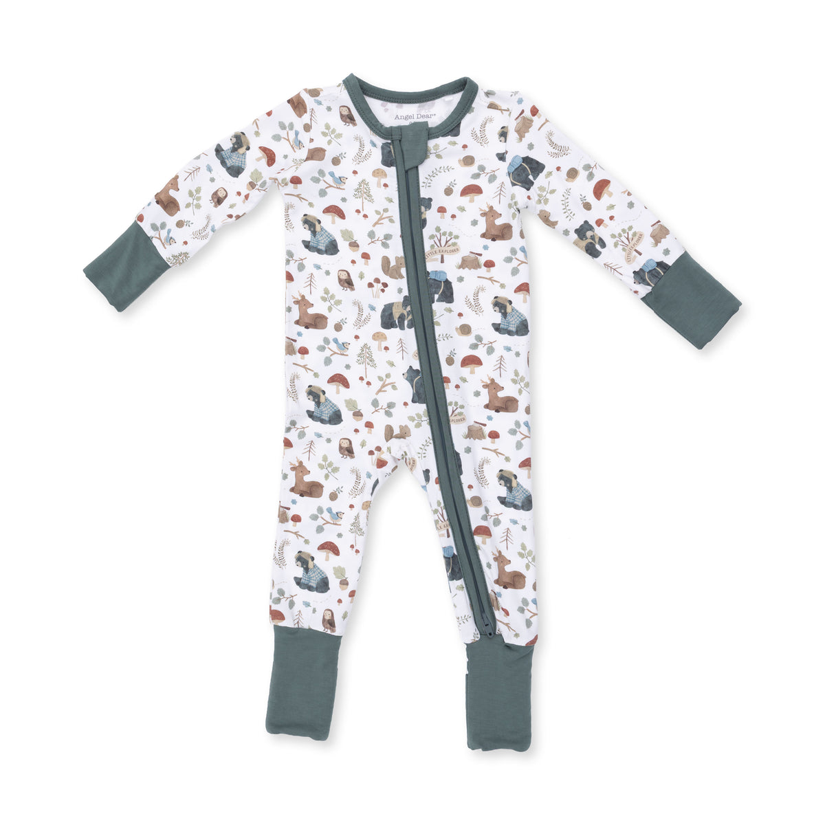 Southern Woodland Animals Green Convertible Romper