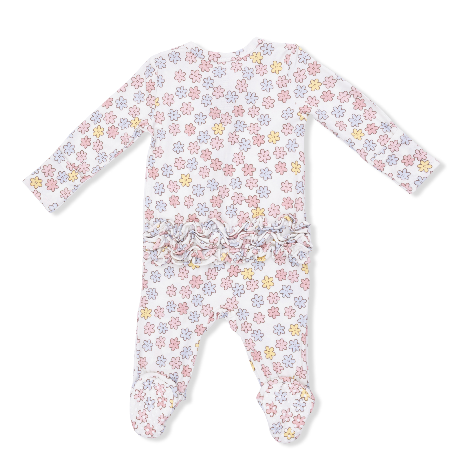 Sarah Floral 2 Way Ruffle Back Zipper Footie