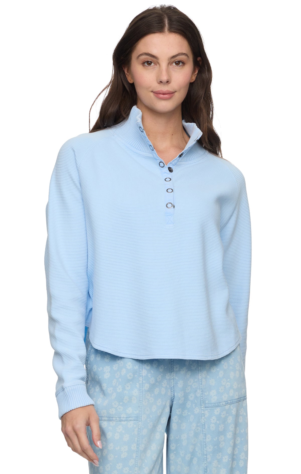 Adriana Snap Front Washed Pullover