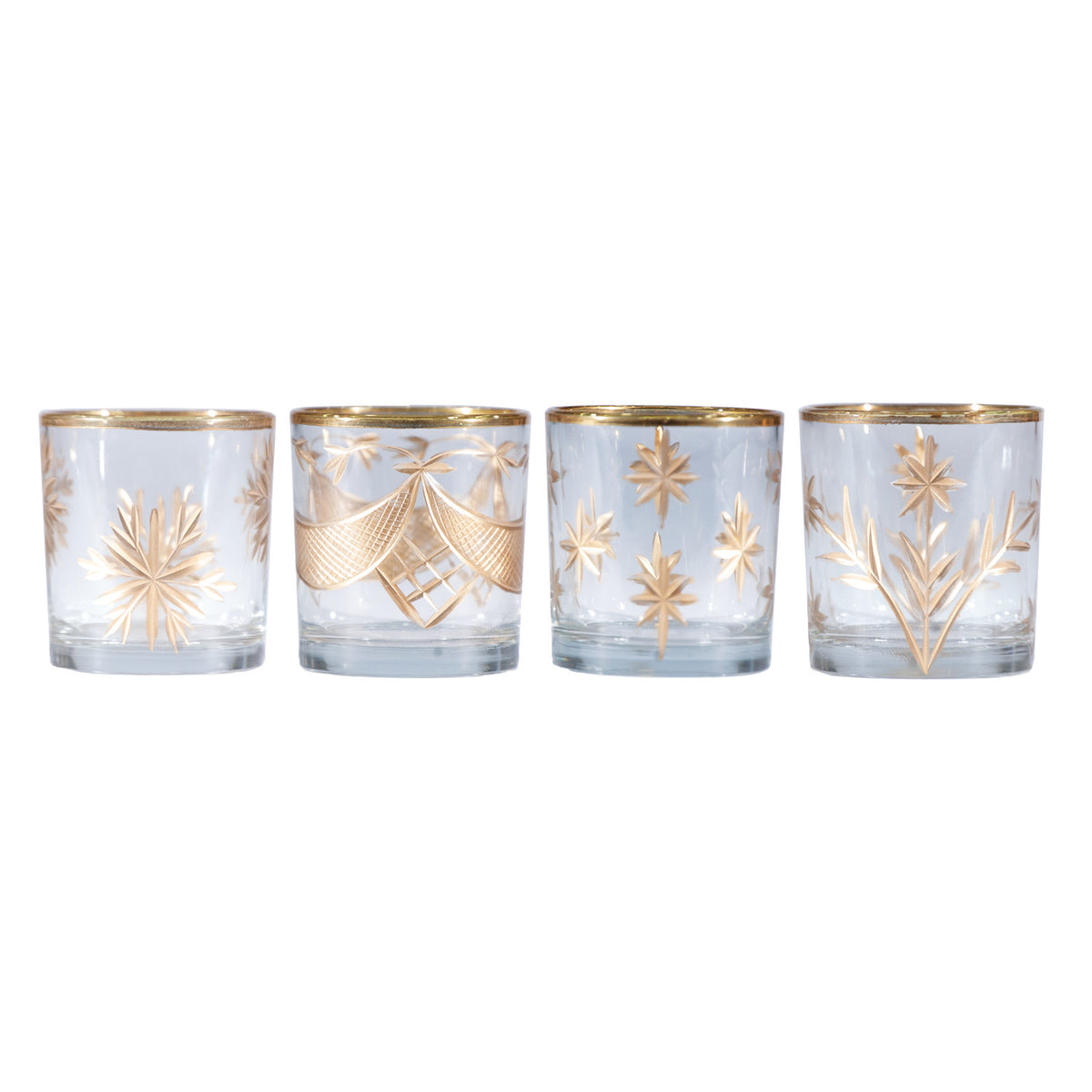Hand Painted Etched Glass Tealight Holder