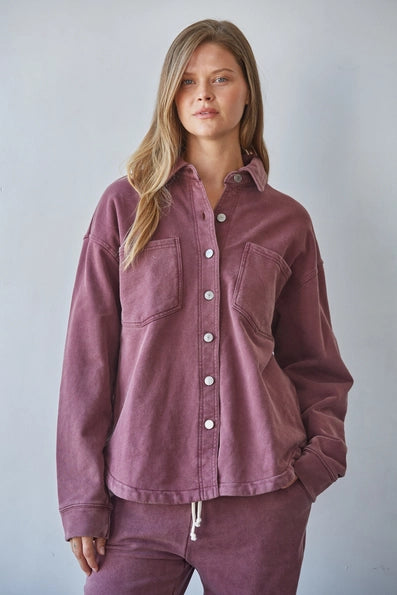 Knit Cotton Button Down Collar Neck Jacket