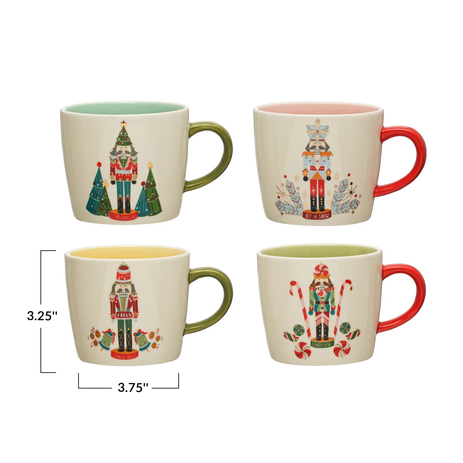 Stoneware Nutcracker Mug with Colored Interior