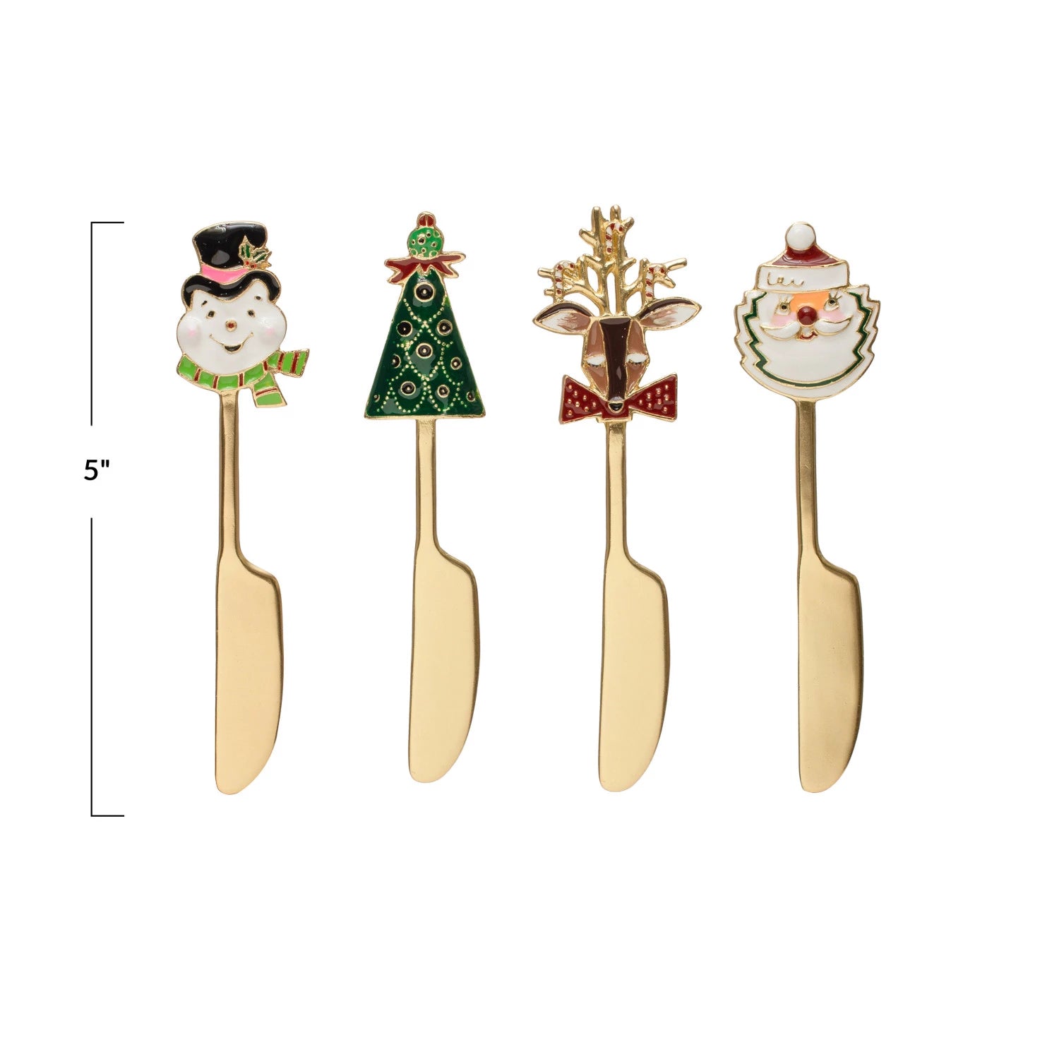 Holiday Canape Knife with Enameled Holiday Icon Handle