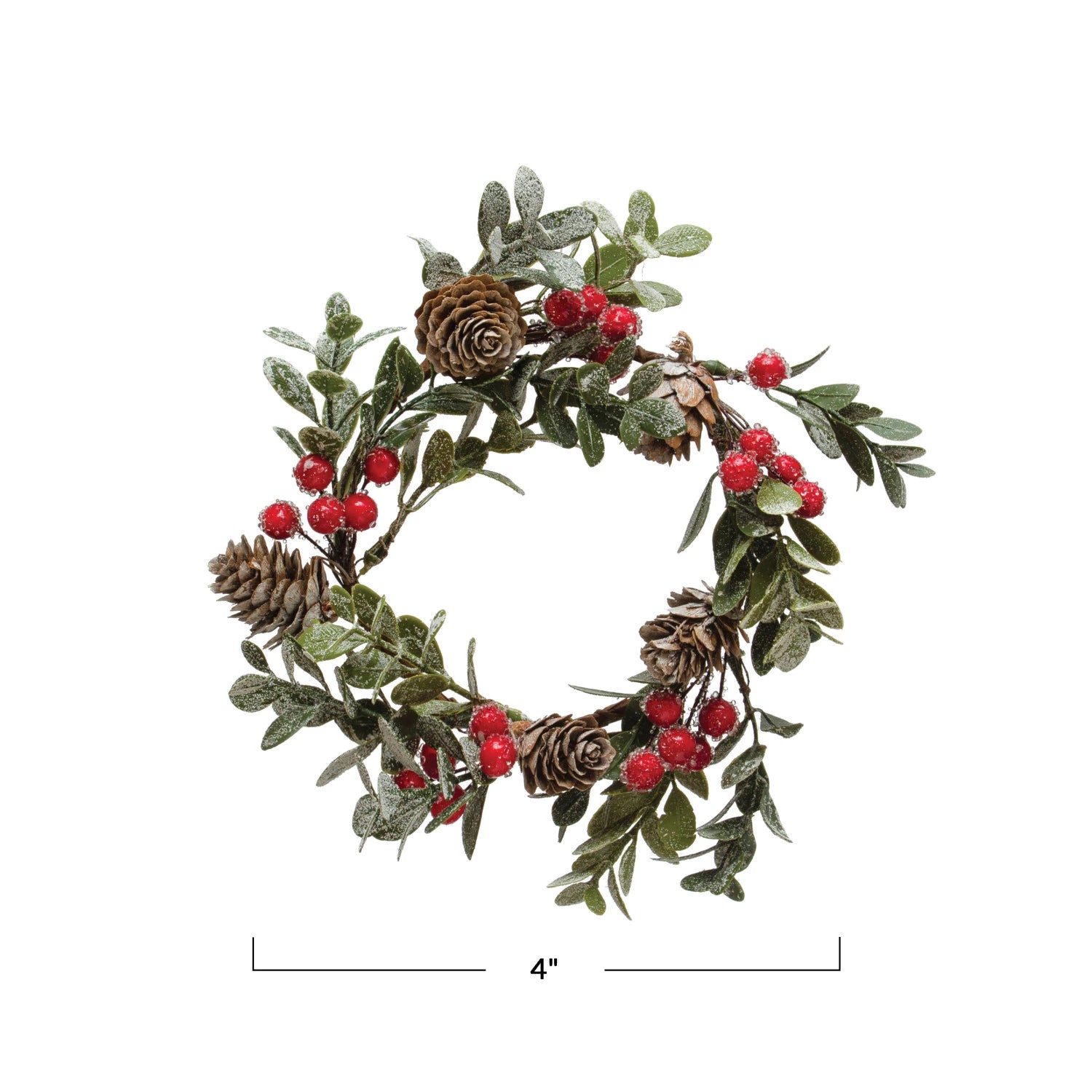 4" Faux Boxwood Wreath