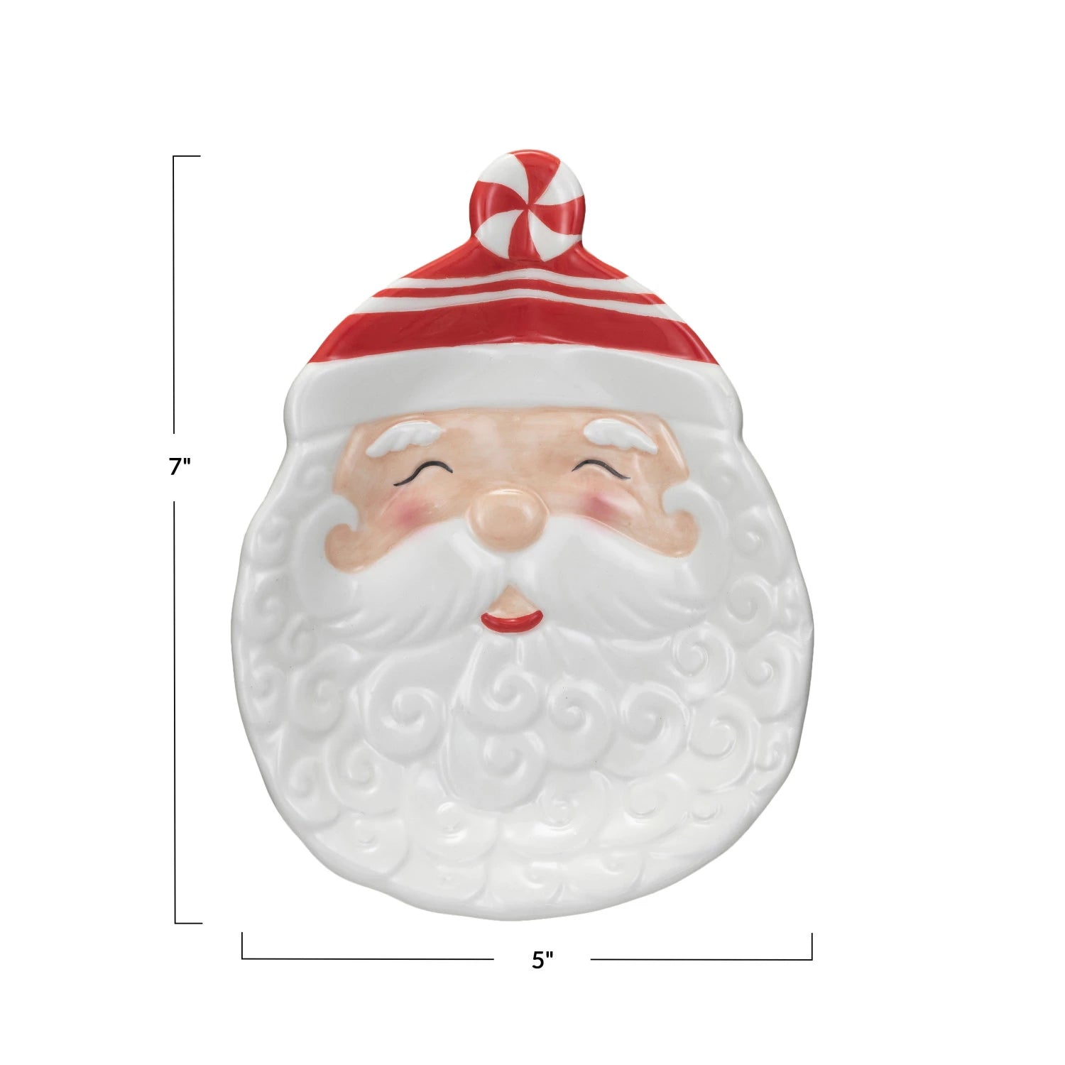 Hand Painted Ceramic Santa Plate