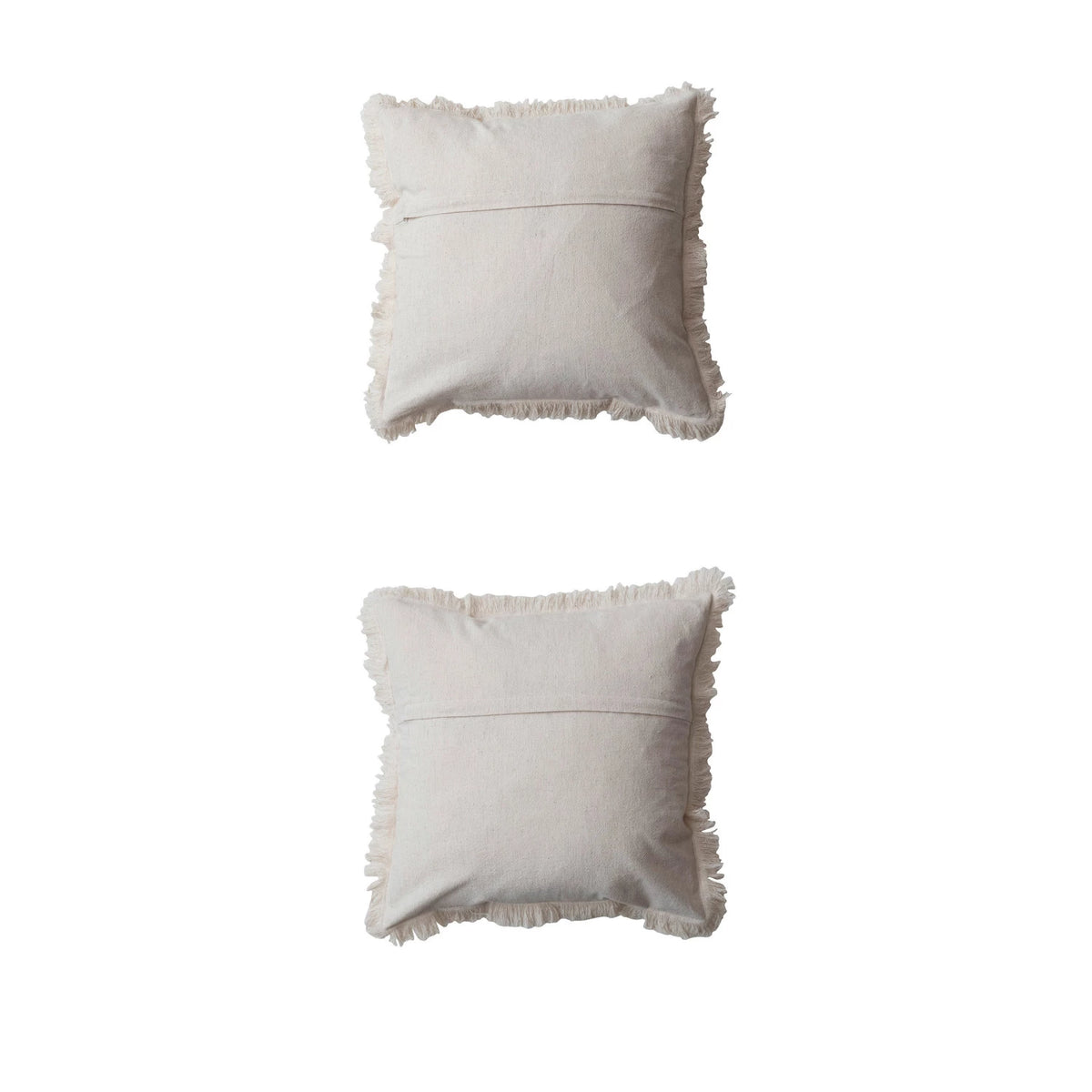 18&quot; Square Cotton &amp; Linen Pillow w/Fringe