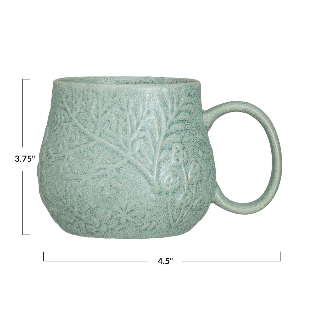 Embossed Stoneware Mug w/ Botanicals