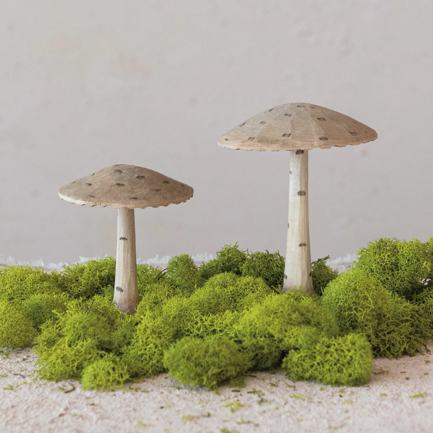 Carved Wood Mushroom w/dots