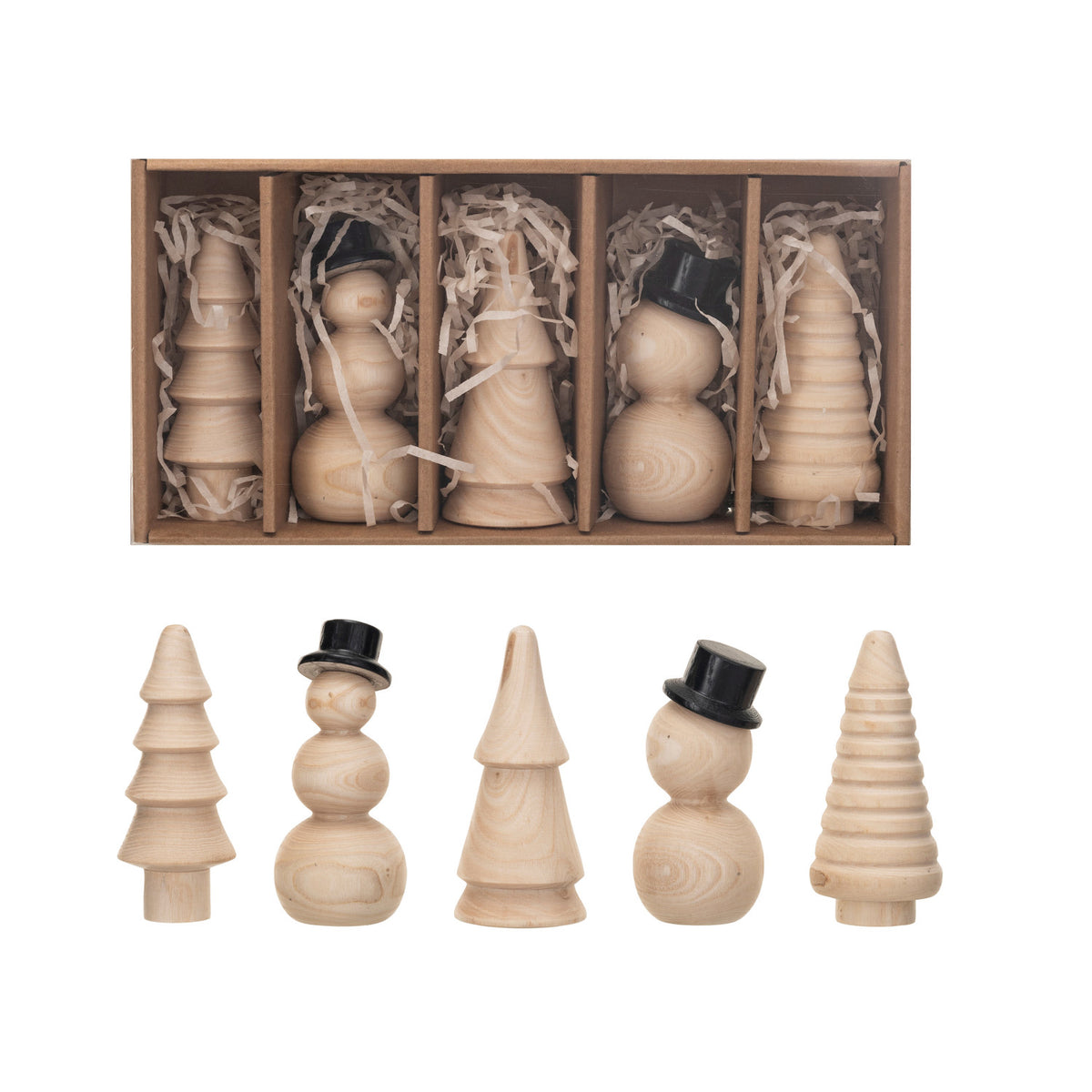 Wood Trees &amp; Snowmen Box Set